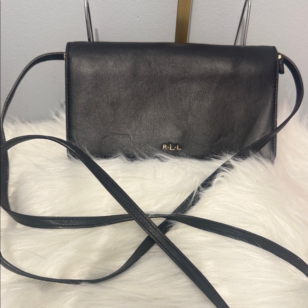 Lauren Ralph Lauren Dark Leather Crossbody Bag